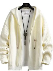 2026 Zipper Knitted Hooded Sweater For Men Korean Fashion Vintage Cardigan Knitwear Y2K Streetwear Casual Jackets Jersey Hombre2026