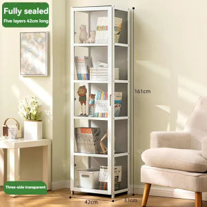 4/5 Layers Acrylic Bamboo Display Cabinet 2 Doors Three Sided Transparency Garage Kit Storage