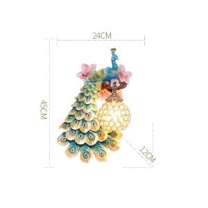 European style Creative Peacock Wall Lamp Nordic Series Home Living room Bedroom Hotel Staircase Entrance Lighting Personalized Animal Decorative Wall Lights 45*24cm