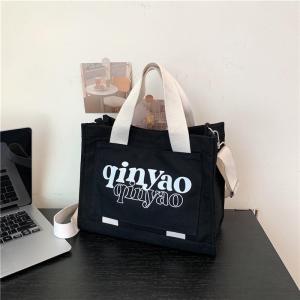 ใหม่！กระเป๋าผ้าแคนวาส กระเป๋าผ้าผ้าฝ้าย กระเป๋าผ้าแฟชั่น รุ่นQinyao