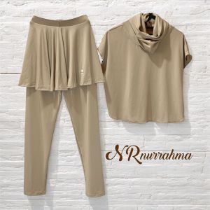 setelan hijab olahraga muslimah baju one set kerudung sport outher hoodie senam zumba