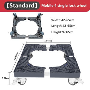 Ready Stock Stainless Steel Washing Machine Stand Base universal Adjustable Heavy Duty Waterproof Wheeled Stand