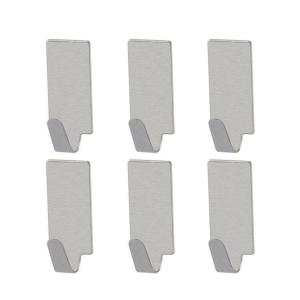 6PCS Stainless Steel Heavy Duty Self-Adhesive Hook Wall Hooks
