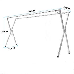 ราวแขวนผ้าสแตนเลสแข็งแรง พับเก็บง่ายสามารถยืดได้ ราวเก็บของ ราวตากผ้าสแตนเลส