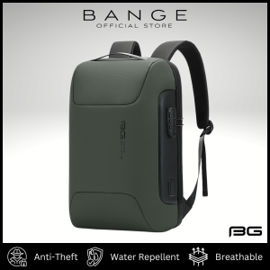 Bange 7216 Oxford PU Cloth Backpack 47x30x16cm (22.56L) 1.2kg | Water-Resistant Fabric Anti-Theft Design TSA Lock Thick Strap Padding USB Port Multiple Pockets Large Space Fits 15.6” Tablet Unique Front Lock Bange Quality Zipper | Work Travel