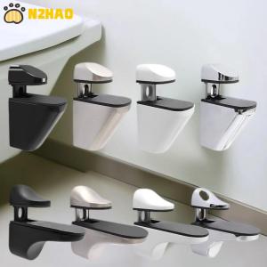 【N2HAO】 1pcs Adjustable Wood Glass Shelf Support Clips Zinc Alloy Shelves Brackets With Anti-Slip Pads Partition Clamps For Bathroom