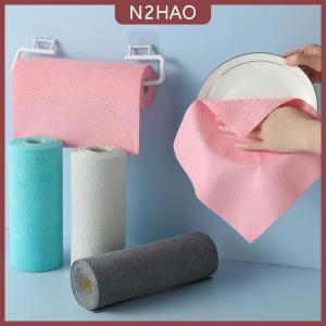 N2HAO 1 cuộn 20 chiếc khăn lau sợi nhỏ Khăn lau không xơ có thể tái sử dụng cho nhà bếp khăn bếp siêu thấm khô nhanh