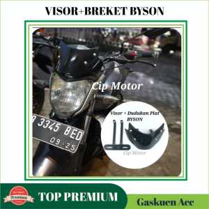 Visor Windshield Yamaha Byson Carbu + Breket Dudukan Plat Nomor Byson