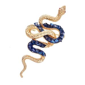 Stylish Zodiacal Snake Brooch Unique Charm Scarf Pin Rhinestones Brooch Pin For Daily Use And Special Occasion Dinner Party