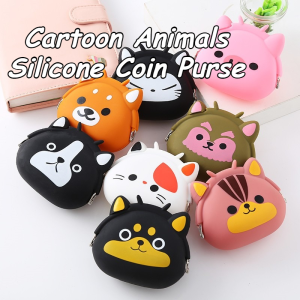 Cartoon Animal Coin Purse Clip Silicone Coin Purse Childrens Cute Key Storage Bag Silicone Bag