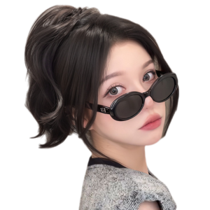 YOCKY Claw Clip Waterfall Mermaid Ponytail Wig Ponytail Extension Synthetic Short Curly Ponytail Fasion Fake Messy Bun Hair Piece for Women