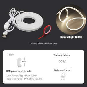 5V computer Low voltage flexible LED strip with power bank USB port flexible high brightness LED