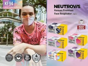 NEUTROVIS KF94 4-Ply Korean Premium Face Respirator(10pcs/20pcs)🔥Ready Stock🔥Ear Loop Adult Mask (Sweet Macaron/Jet Black/Pool Blue/Oxford Blue/Mermaid Tide/Indigo Shield/Taffy Pink/Geometric Rainbow/Space Camo))