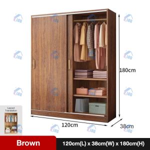 Nordic Luxury sliding wardrobe cabinet durable and sturdy wardrobe organizer 180cm simple assembly cabinet for clothes