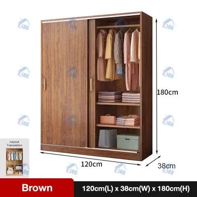 Nordic Luxury Sliding Door Wardrobe Cabinet Wood Furniture Wardrobe Organizer 180cm Height large space durable