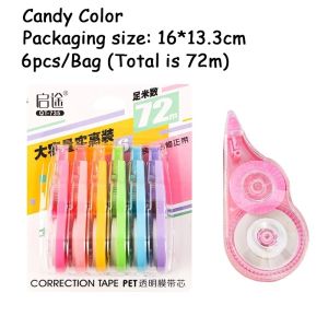 XT 6Pack Correction Tape set 72M Student Correction Tape Dispenser Easy to Use Applicator for Instant Corrections Correction Book Stationery School Supplies