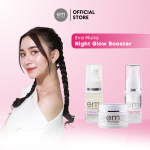 Eva Mulia Night Glow Booster - Rangkaian Skincare di Malam Hari Untuk Exfoliasi dan Mencerahkan Kulit Wajah