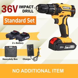 18V 36V Impact Lithium Two Battery Drill Cordless Battery Drill Multi-function 2 Li-ion Batteries Hand Drill Set