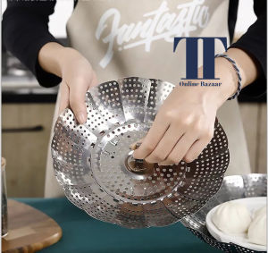 Folding Steamer Steam Stainless Steel Basket Steamer Expandable Kitchen Tool