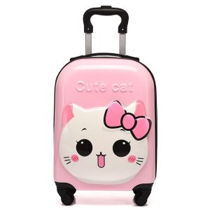 SOFTHOME Childrens Trolley Case 18-inch Luggage Cartoon lovely Boarding Case for Kids