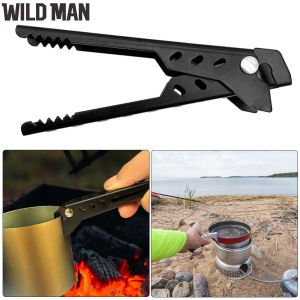 Outdoor Camping Cookware Clip Aluminum Alloy Anti-Hot Dish Pan Holder for Hiking and Camping Kitchen Equipment