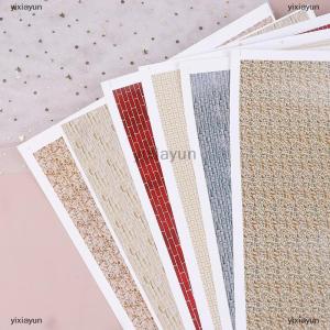 [COD] yixiayun 1Pcs Simulation Road Wall Surface Sticker Model Kits Diy Sand Table Ground Scenes Outdoor Brick Sticker Materials