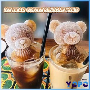 YP Silicone 3D Bear Molder Ice-making Ice Cube Ice Mold Box Ice Cream Coffee Chocolate Molder