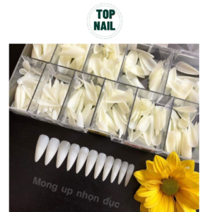 Móng úp tay nhọn hộp tem vàng sịn  Móng up fom nhọn dẻo hôp 500 móng