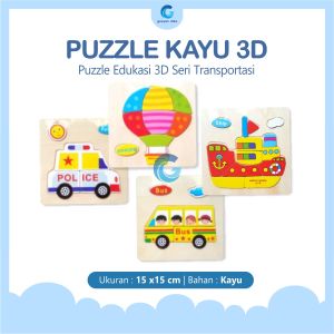 Puzzle Anak Kayu Belajar Transportasi