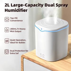 2.2L Humidifier for Bedroom Large Room Dual Spray Ultrasonic Humidifier Cool Mist Humidifier