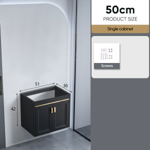 50cm Aluminum Bathroom Sinks Cabinet Basin Set  Lavatory Sink with Mirror and Fcuacet