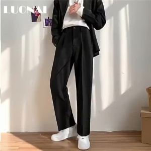HUILISHI 5color Summer thin straight suit pants Korean version mens casual fashion suit pants