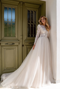 A-line wedding dress 623 Long sleeves wedding dress Bridal gown Lace wedding dress Ivory wedding dress