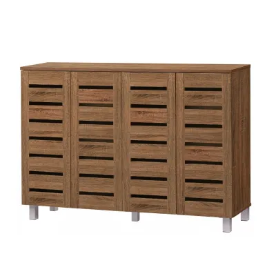 VHIVE Vegas 4 Door 1.2m Shoe Cabinet - 120cm 4 Ventilation Doors 4 Tiers Rack Storage Cupboard