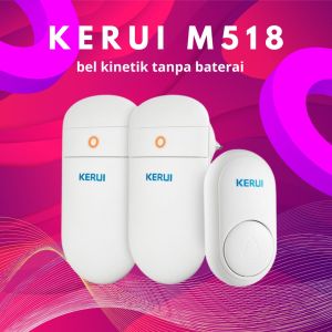 Bel Rumah Wireless KERUI M518 Doorbell Bel Tanpa Baterai 2 Receiver