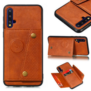 PU Leather Wallet Shockproof Case For Huawei Nova 5T c Car Holder Stand Flip Back Cover for Nova 5 T Multi Card Slot Case