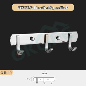 [OKLIFE.SG]Stainless steel bathroom hooks Bathroom row hooks Stainless steel coat hooks Clothes hooks Waterproof hooks