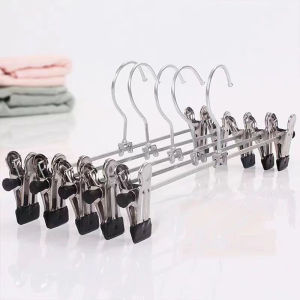 10PCS Hot Quality Hanger Clip Adjustable New stainless Steel Clip Stand Hanger Pants Non Slip Pants Clips