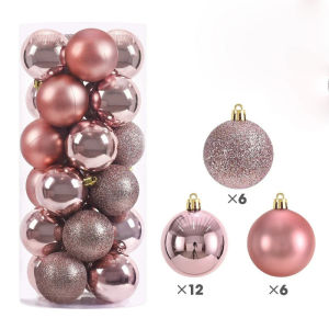 [Chọn] Đồ trang trí cây thông Noel màu hồng đồ trang trí Noel màu hồng trắng  trang trí Noel hoa trạng nguyên lấp lánh quả mọng lấp lánh cành cây bông tuyết nơ.