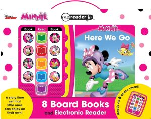 Peppa Pig Mickey Minnie Mouse Disney Princess Electronic Me Reader Jr and 8 Stories Sound Book Library - PI Kids