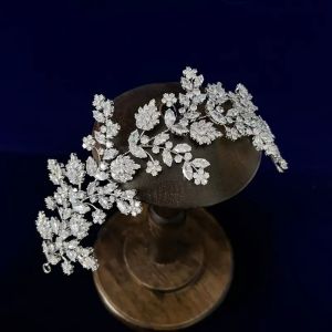 Gorgeous Full Zircon Crystal Bridal Headband Soft Tiara Crowns Elegant Headpieces for Brides Wedding Hair Accessories