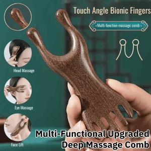 Multifunction Sandalwood Facial Eye Meridian Comb Head Body Acupoint Five Claws Massager Fatigue Removing