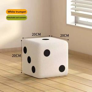 Nordic Simple Childrens Lamb Fleece Bedroom Stool - Creative Leisure Sit Dice Change Shoes Stool