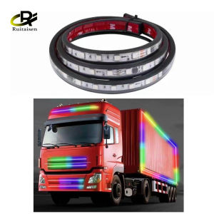 1m/1.2m/1.5m Car Streamer Light Strip 24V Car Truck Indicators Light RGB Strobe Flowing Running Light Bar