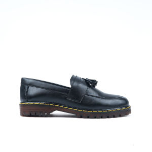 MOOFEAT CHIEF - Sepatu slip on pria boots penny loafers kulit hitam