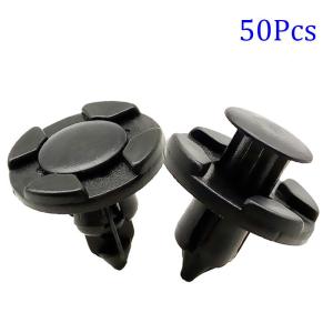 Car Clips Fastener Clips Plastic Rivet Bumper Fender Fixing Clips Car Decor Push pins Black 50pcs 8mm