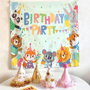 Happy Birthday Tapestry Children Birthday Party Decor Hanging Background Wall 3D Printing Cloth Curtain Home Living Room Bedroom Decoration