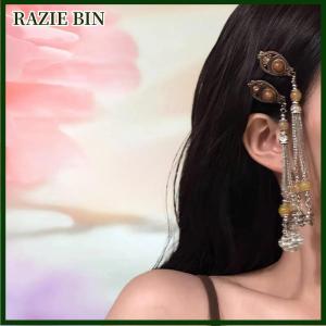 RAZIE BIN Thời trang Zircon bướm tua tóc Clip pha lê thanh lịch phong cách dân tộc kẹp tóc headdress Retro Side Clip Phụ kiện tóc