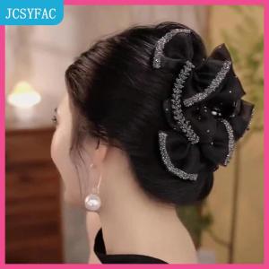 JCSYFAC  Tinh Tế Thanh Lịch Ngọt Ngào Lưới Bow Tóc Clip Của Phụ Nữ Sau Khi Não Kẹp Tóc Mũ Nón Phụ Kiện Quà Tặng