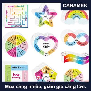 【CANAMEK】 Trẻ em ủng hộ hơi thở bình tĩnh lo lắng cảm giác dán chống căng thẳng xúc giác bình tĩnh dán tự Chất kết dính đề can cho văn phòng phẩm Sticker